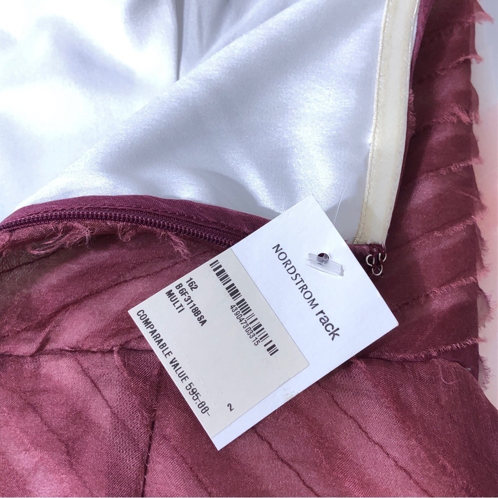 Parker Pink Silk Tiered Ombre Chiffon Strapless Sweetheart Prom Gown Maxi Dress - Picture 11 of 14